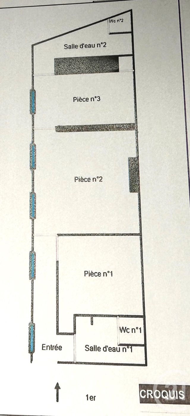 Appartement Local à vendre - 3 pièces - 71.44 m2 - PARIS - 75003 - ILE-DE-FRANCE - Century 21 Alpha Saint Paul